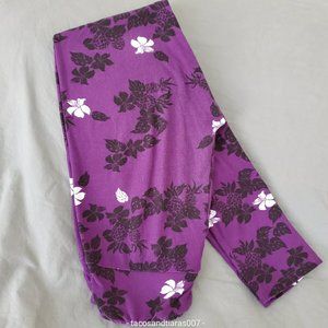 LulaRoe OS Leggings PURPLE WITH FLORAL